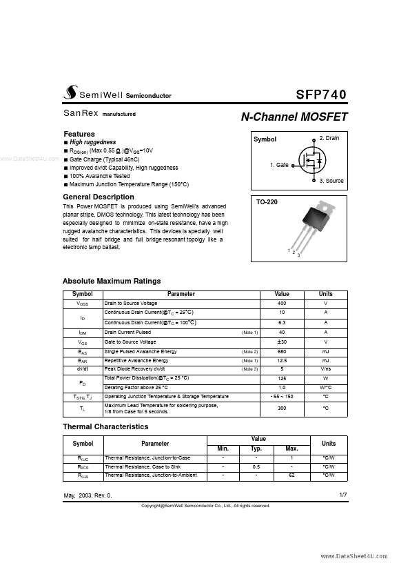 <?=SFP740?> डेटा पत्रक पीडीएफ