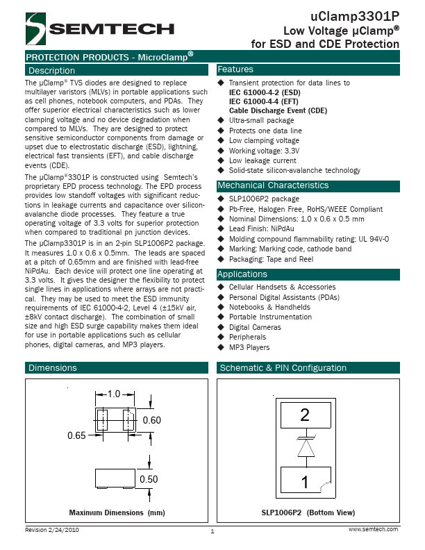 UCLAMP3301P Semtech Corporation