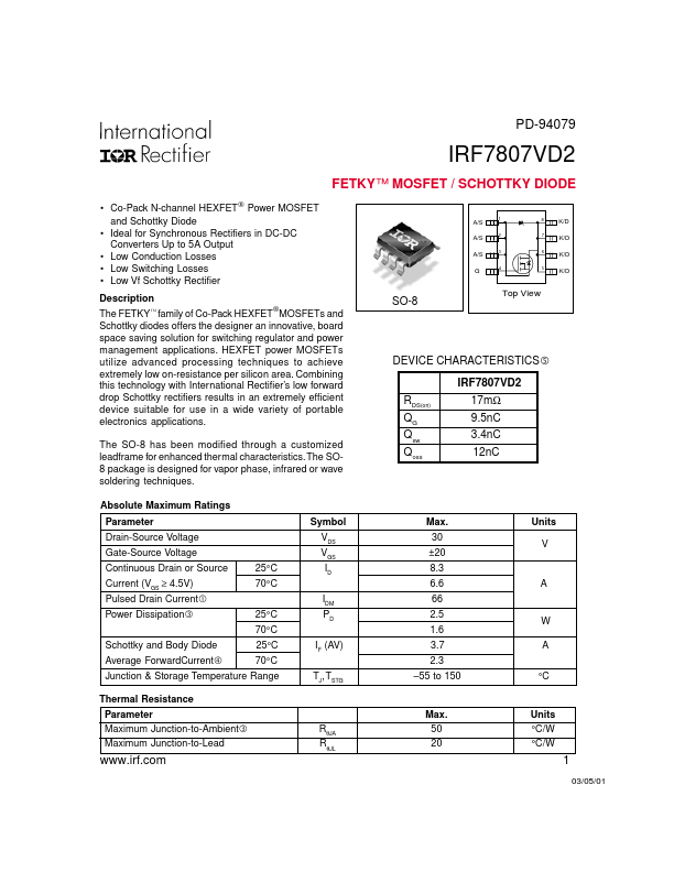 IRF7807VD2 International Rectifier