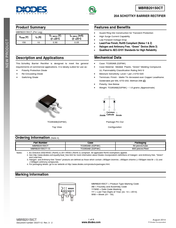 MBRB20150CT Diodes