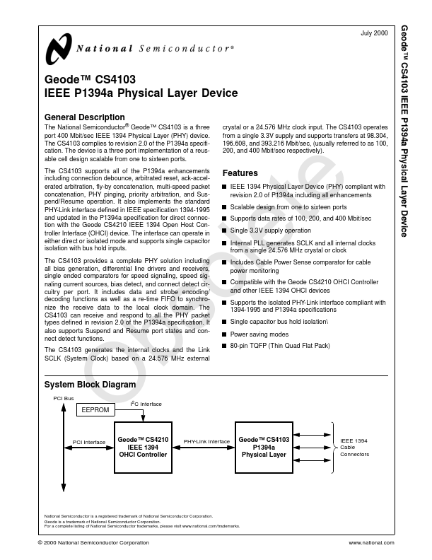 CS4103 National Semiconductor