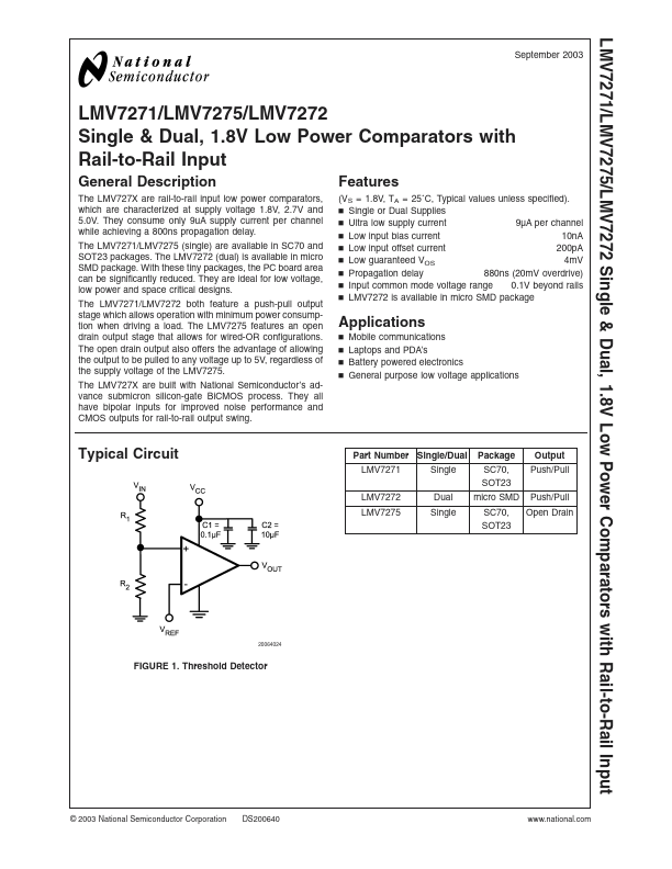 LMV7271 National Semiconductor