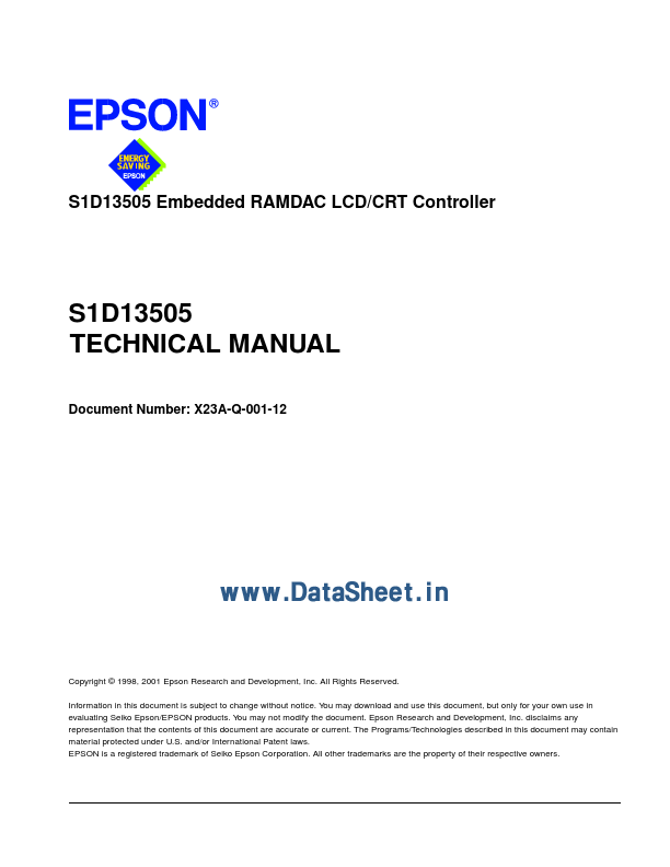 S1D13505 Epson Electronics