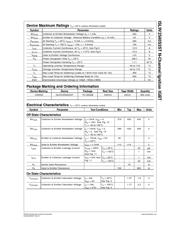 ISL9V2540S3ST