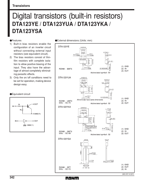 <?=DTA123YSA?> डेटा पत्रक पीडीएफ