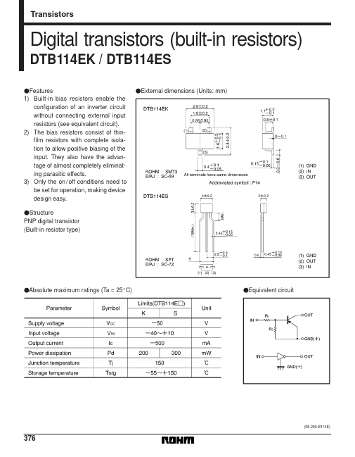 <?=DTB114?> डेटा पत्रक पीडीएफ