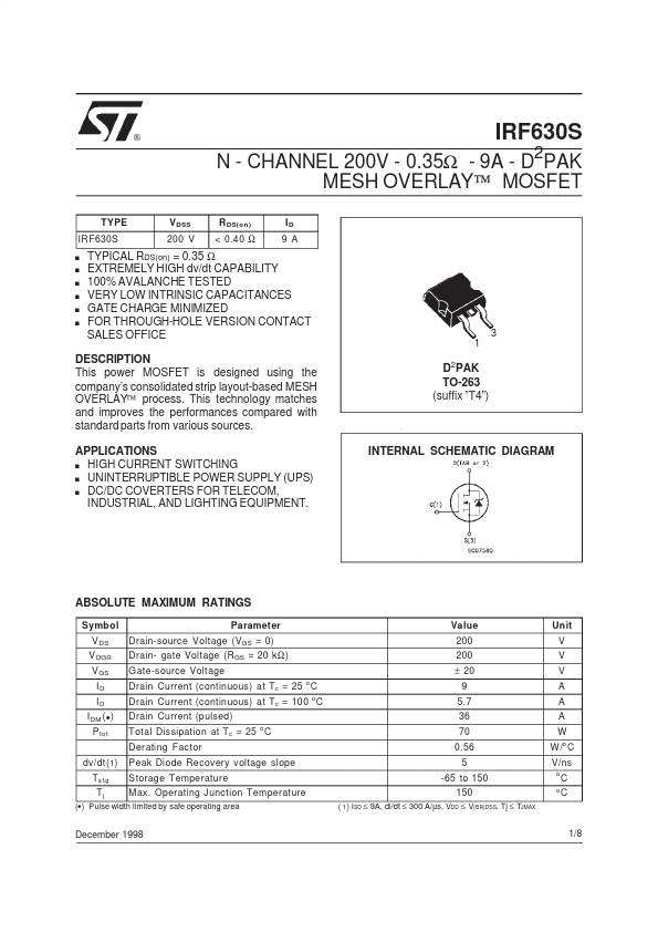 IRF630S STMicroelectronics