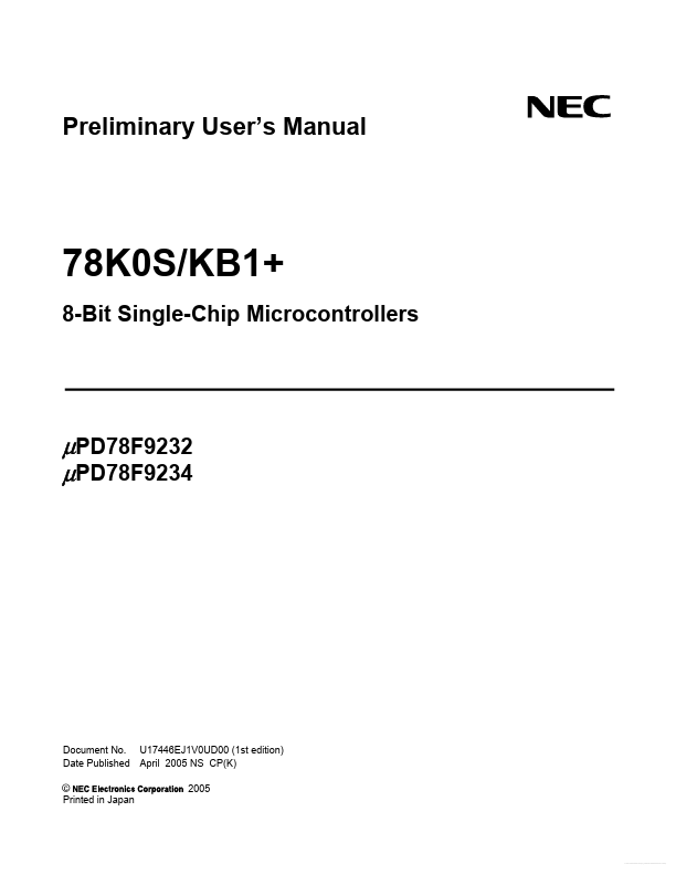 UPD78F9234 NEC