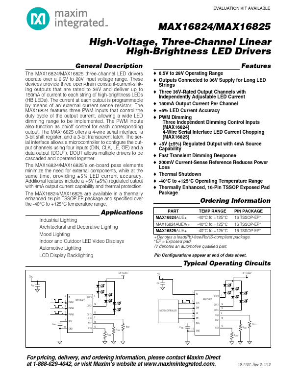 MAX16824 Maxim Integrated Products