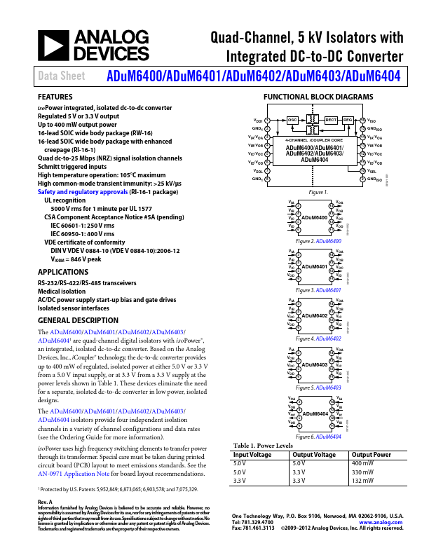 ADUM6401 Analog Devices