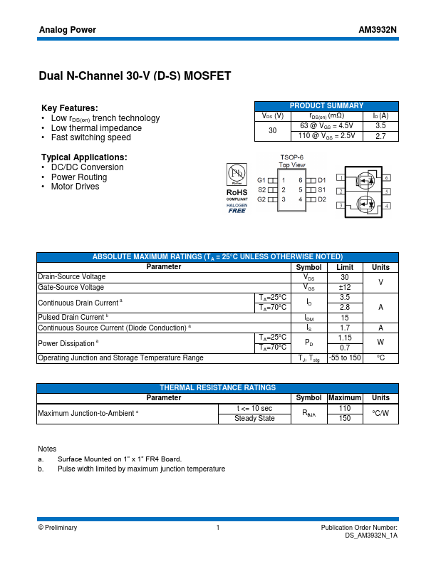 AM3932N Analog Power