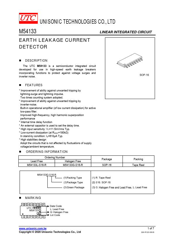 M54133 Unisonic Technologies