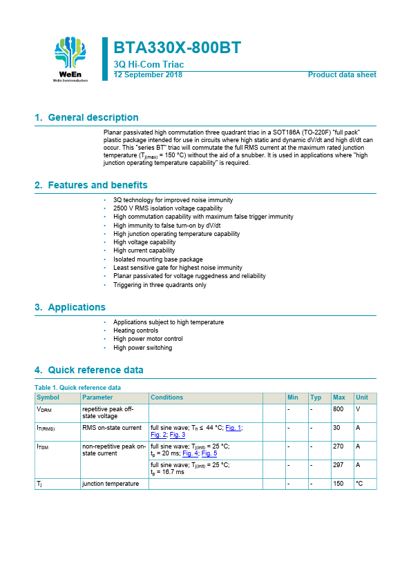 <?=BTA330X-800BT?> डेटा पत्रक पीडीएफ