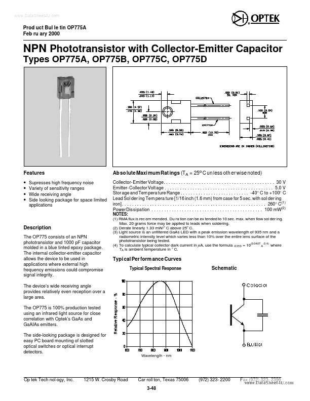 OP775D OPTEK Technologies