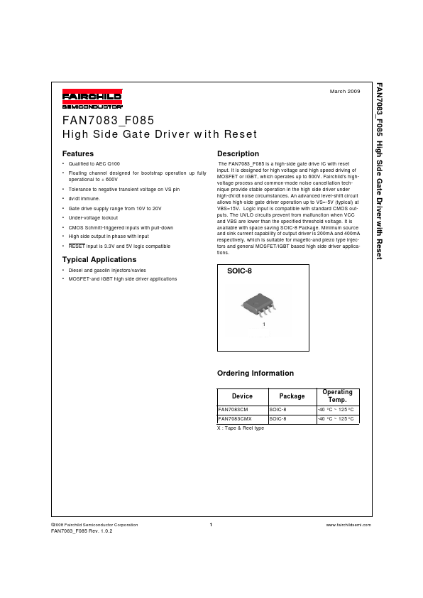 FAN7083_F085 Fairchild Semiconductor