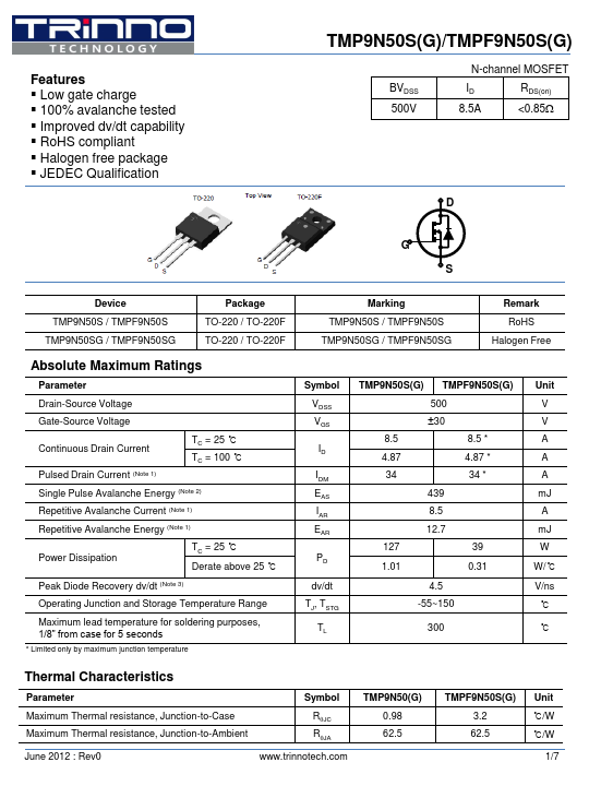 TMPF9N50SG TRinno