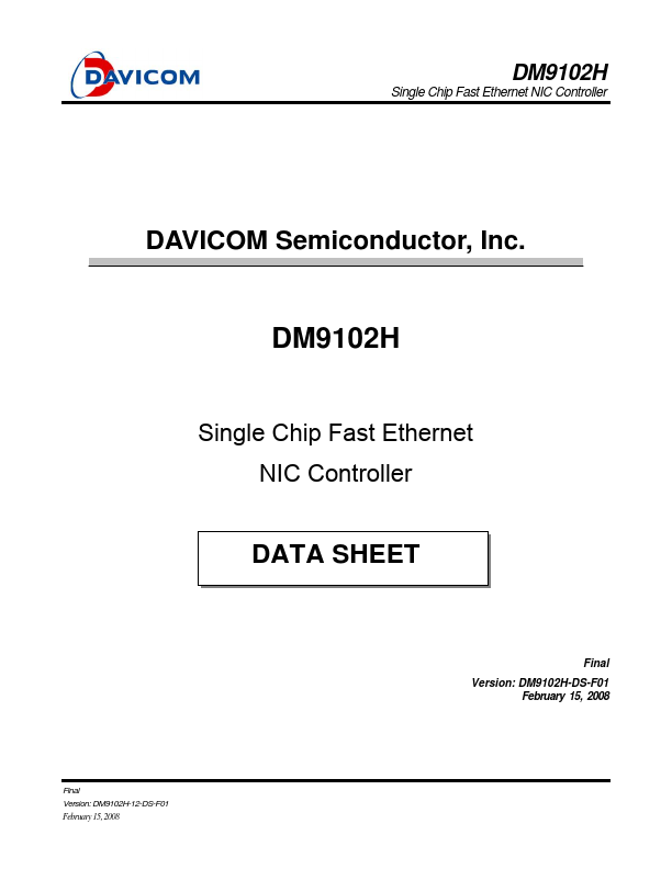 DM9102H DAVICOM