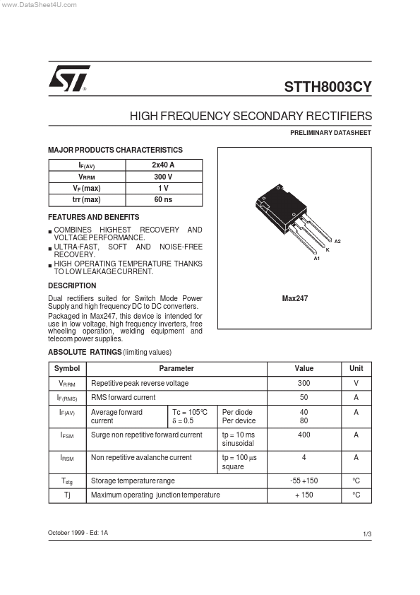 STTH8003CY ST Microelectronics