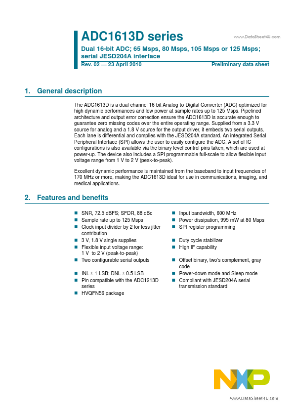 ADC1613D NXP Semiconductors