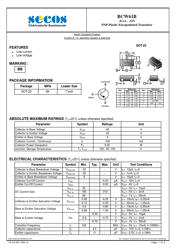 BCW61B SeCoS