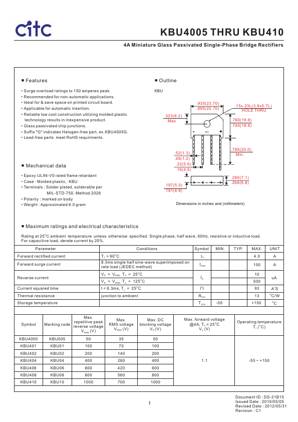 KBU4005 CITC