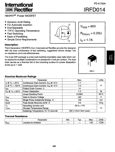 IRFD014 International Rectifier