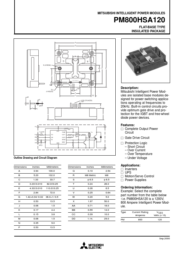 PM800HSA120 Mitsubishi Electric Semiconductor