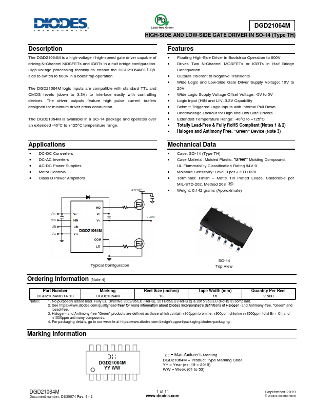 DGD21064M Diodes