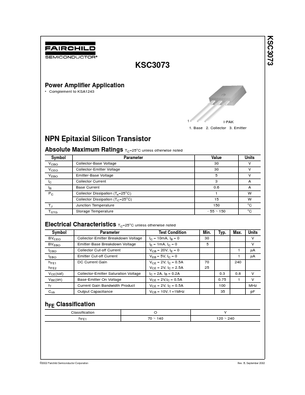 KSC3073 Fairchild Semiconductor