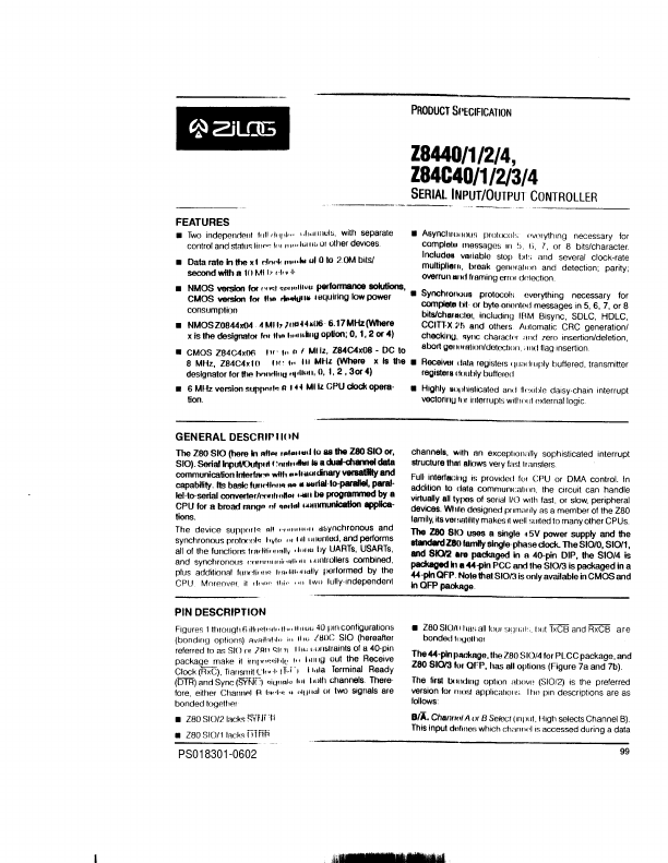 Z84C43 Zilog.