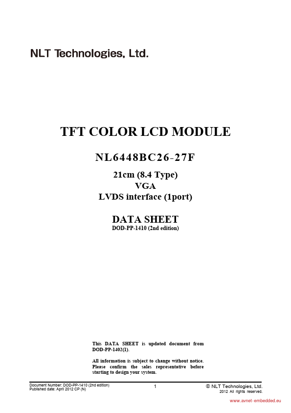 NL6448BC26-27F NLT