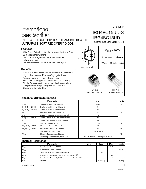 IRG4BC15UD-S International Rectifier