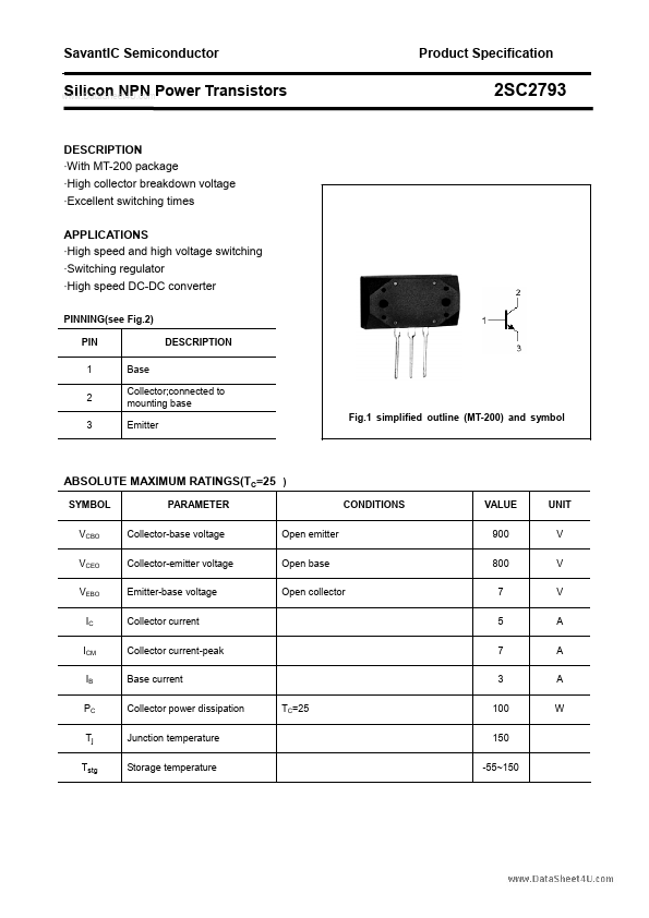 <?=2SC2793?> डेटा पत्रक पीडीएफ