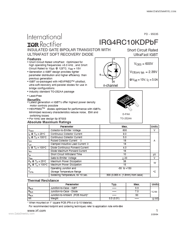 IRG4RC10KDPBF International Rectifier
