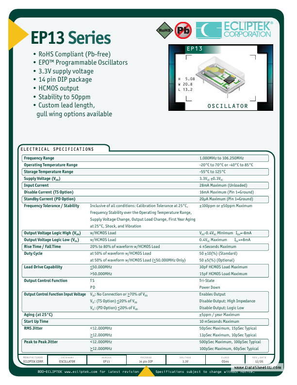 <?=EP13?> डेटा पत्रक पीडीएफ