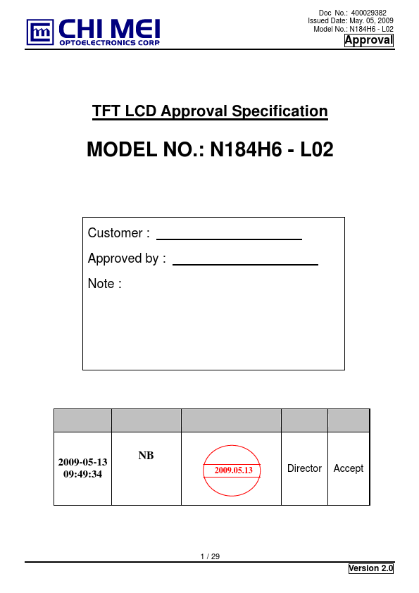 <?=N184H6-L02?> डेटा पत्रक पीडीएफ