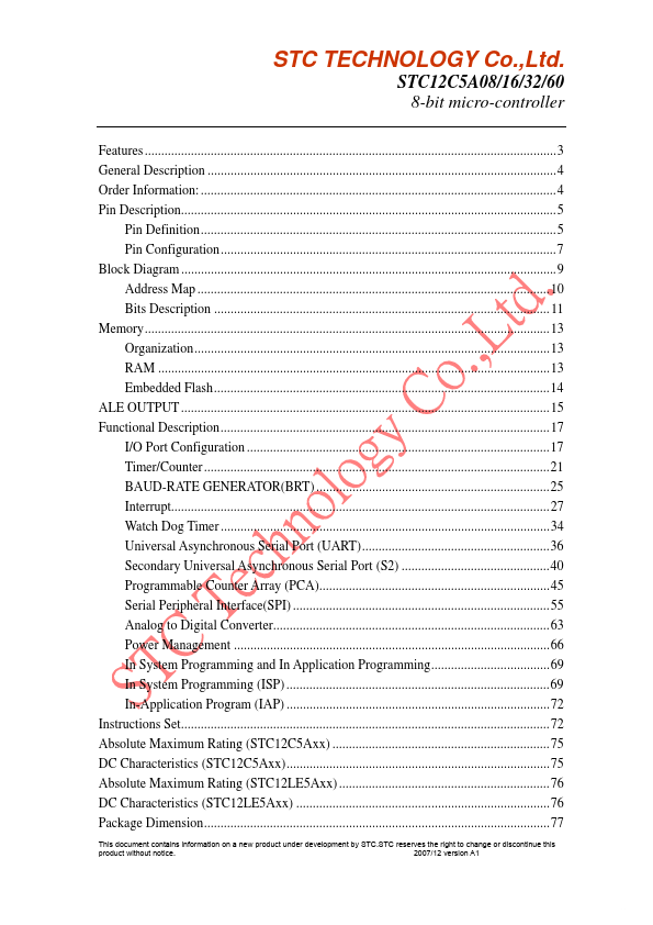 <?=STC12C5A16?> डेटा पत्रक पीडीएफ