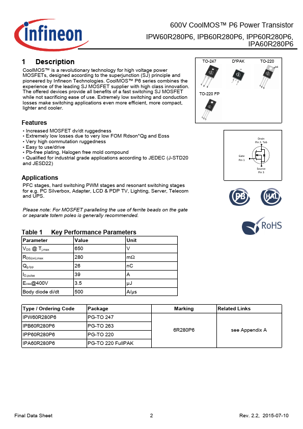 IPB60R280P6