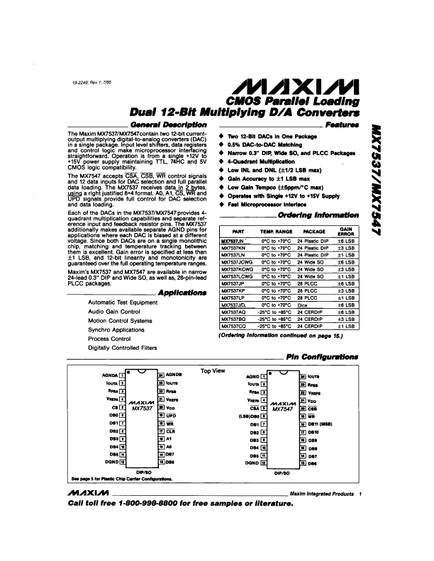 MX7547KEWG Maxim