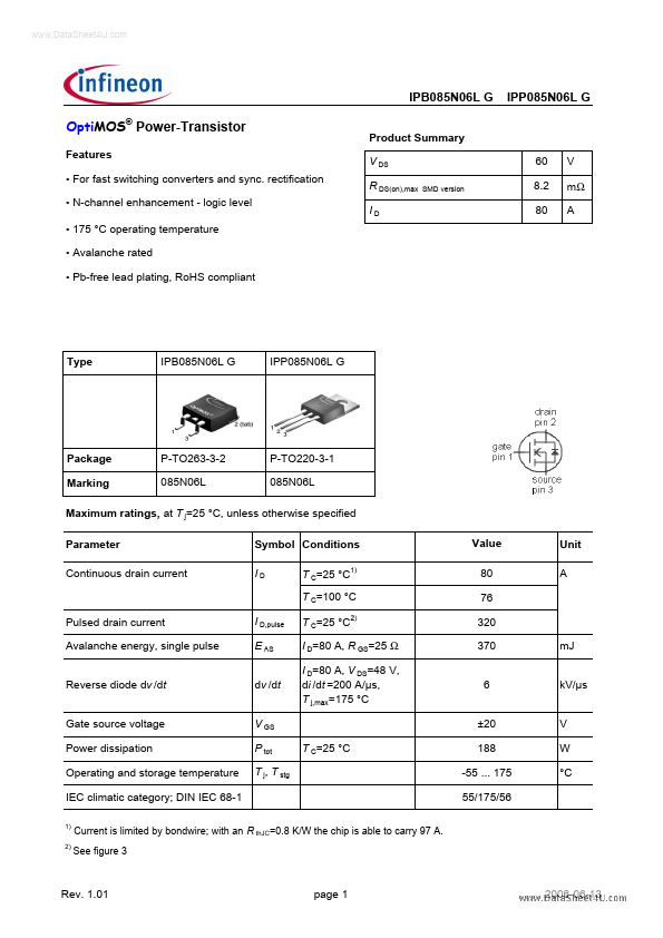 IPP085N06LG