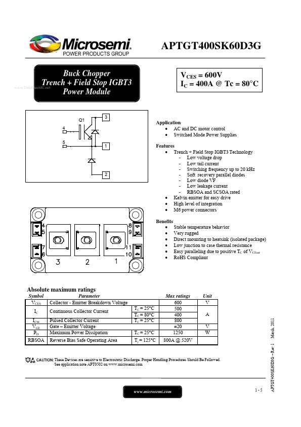 APTGT400SK60D3G