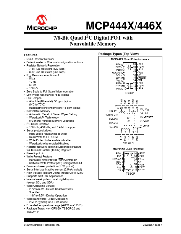 <?=MCP4462?> डेटा पत्रक पीडीएफ