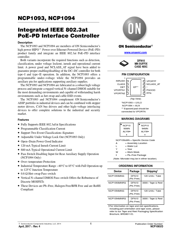 NCP1093 ON Semiconductor