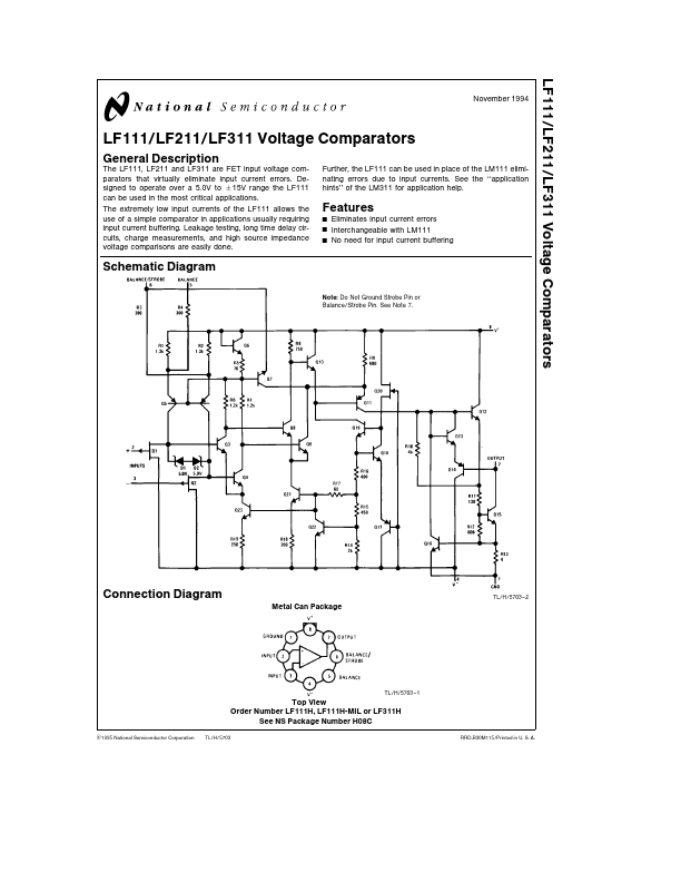 LF211 National Semiconductor