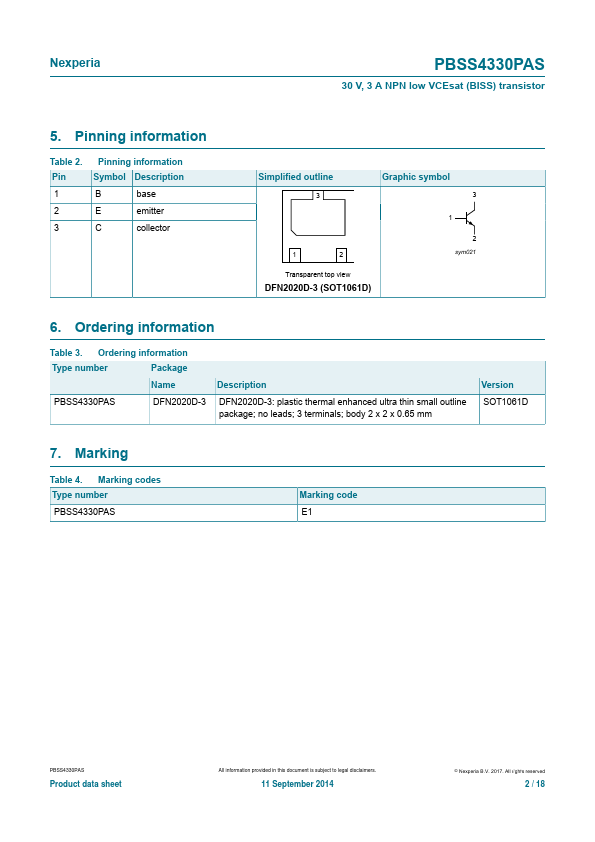 PBSS4330PAS