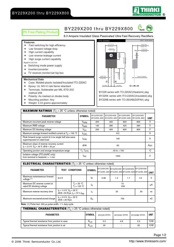 BY229X600 Thinki Semiconductor