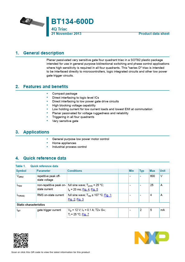 <?=BT134-600D?> डेटा पत्रक पीडीएफ
