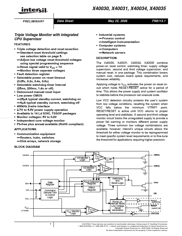 X40030 Intersil Corporation