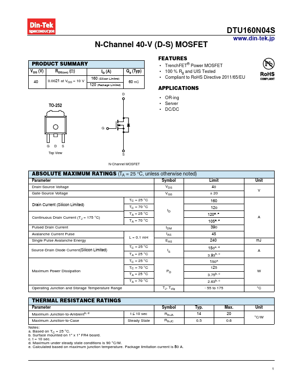 DTU160N04S