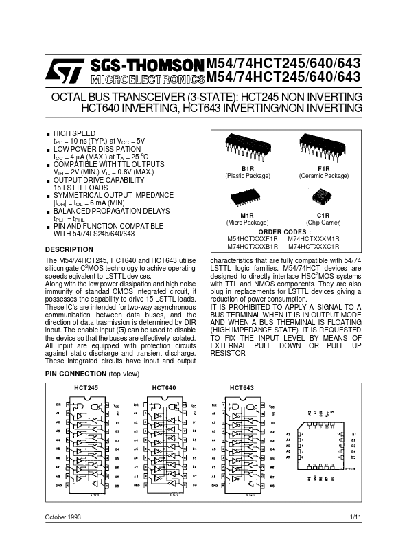M54HCT640 ST Microelectronics